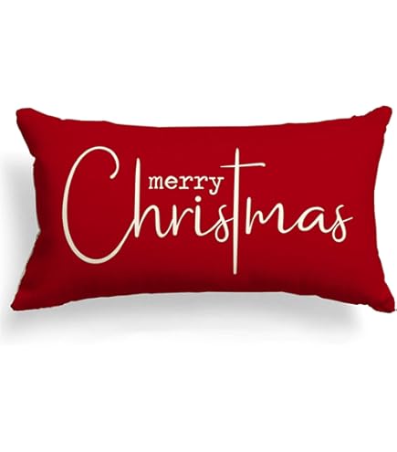 RABUSOFA Christmas Pillows Covers 12x20 Inch,Merry Christmas