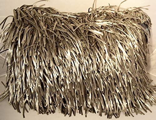 Cynthia Rowley Platinum Silver Pure Intrigue Satin Fringe Ribbon