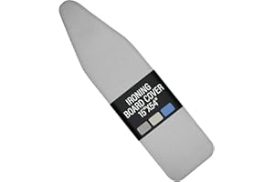 Iwtmm Ironing Board Cover and Pad with Silicone Coating, Thick Scorch-Resistant Padding, Heavy Duty for Home & Professional Use, Fits 15 x 54 Inches Boards, Secure Hook & Loop Fastener (Gray)