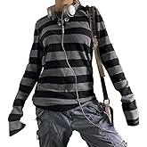 Pooyikoi Y2K Pullover T-Shirts Women Contrast Patchwork Grunge Harajuku Clothes Full Sleeve Preppy Long Sweats Tops