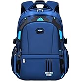 Mildame Kids Backpack for Boys, Camo School Backpacks for Middle Elementary School, Camouflage Bookbags for Teens Boys, Lightweight Travel Bag, Blue