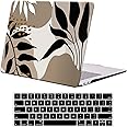 KEROM Compatible with MacBook Pro 13 inch Case 2022-2016 Release M2 M1 A2338 A2289 A2251 A2159 A1989 A1706 with Touch Bar, Plastic Hard Shell Case & Keyboard Cover, Tropical Leaf