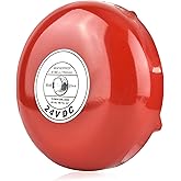 Fire School Safety Fire Alarm Bell, 24V Metal Round Alarm, Security Fire Alarm Bell with Clanging Sound Multipurpose Alarm Bell