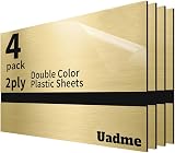 Uadme Laser Engraving Materials Metal Looking Plastic Sheets 4 Pack 30x20cm