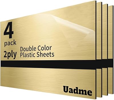 Uadme Laser Engraving Materials Metal Looking Plastic Sheets 4 Pack 30x20cm
