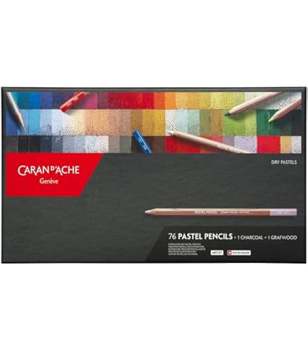 Amazon.com : Caran D'ache Set of 84 Pastel Pencils In A Wood