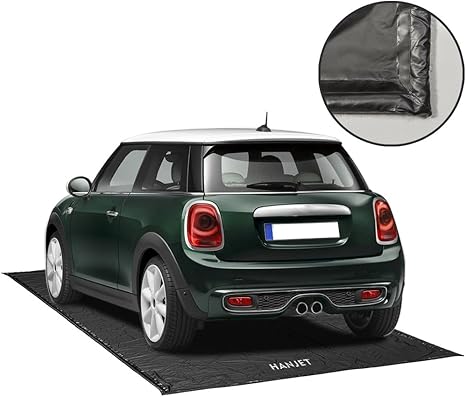 Hanjet Garage Car Floor Mat Containment Garage Mat For Snow Mud Rain 7feet 9inches X 16feet Black
