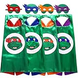 Starkma Cartoon TMNT Costume 4 Thermal Pransfer Satin Cape with Felt Mask