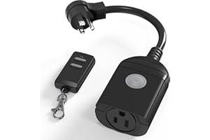 SURNICE Outdoor Indoor Wireless Remote Control Outlet, 260Ft Range, 15 A Heavy Duty Weatherproof Remote Light Switch with 6-Inch Cord, FCC&ETL Listed