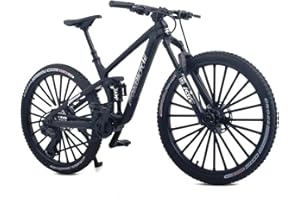 Kuasting 1:8 Scale Die-Cast Mini Mountain Bike Toy Downhill Bicycle Model DS Cake Topper DH Desktop Decoration Crafts for Cycling Lovers Bike Racers Athletes Children Boys and Girls (Black)