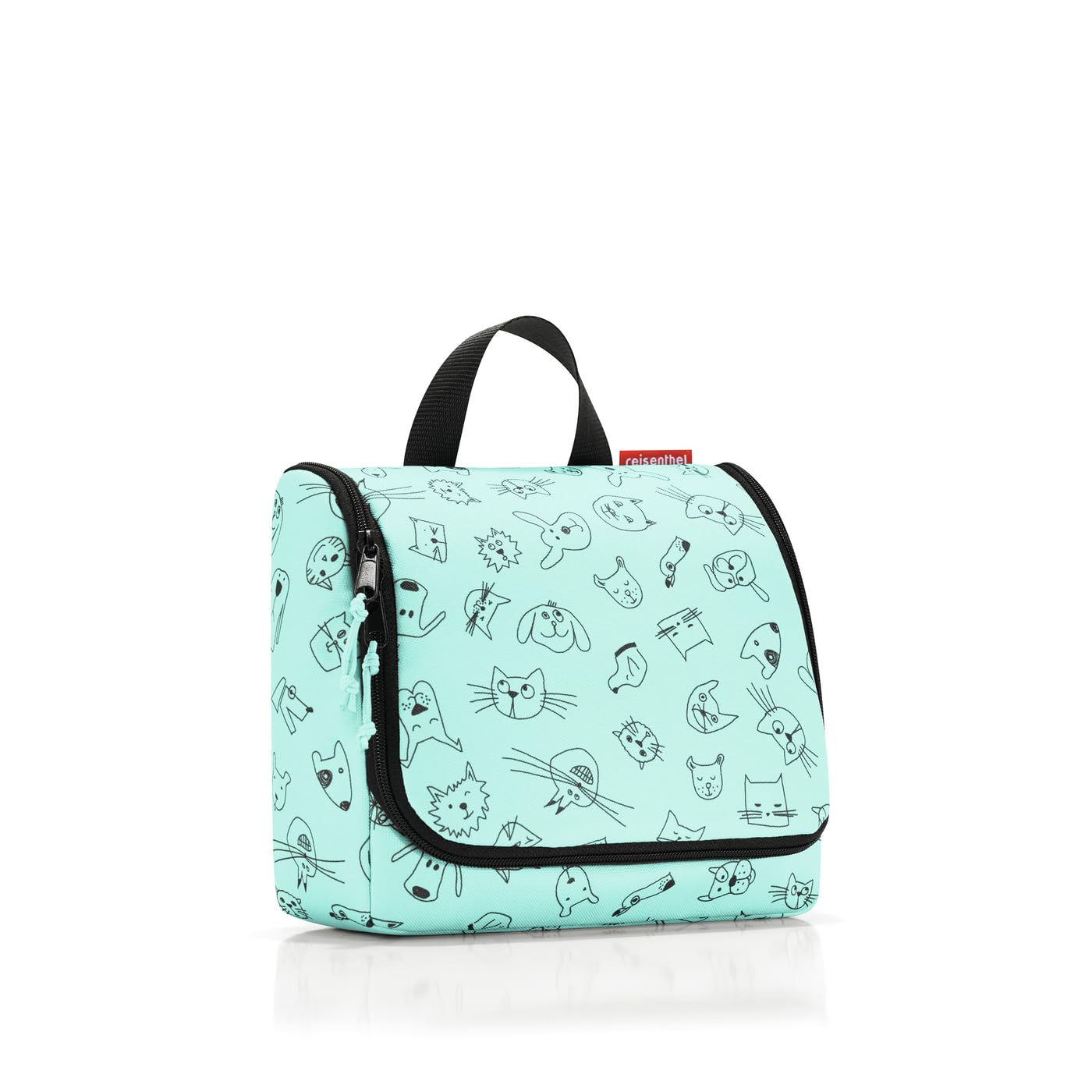 reisenthel toiletbag kids 23 x 20 x 10 cm/ 23 x 55 x 8,5 cm expanded / 3 l / cats and dogs mint