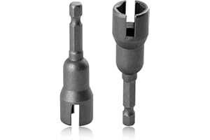 SPEEDWOX 2PCS Power Wing Nut Driver Set Slot Wing Nuts Drill Bit Socket Wrenches Tools Set Slotted Sleeve Wrench Slot Wing Nut Drill Bit 1/4" Hex Shank for Panel Nuts Screws Eye C Hook Bolt Q-Hanger