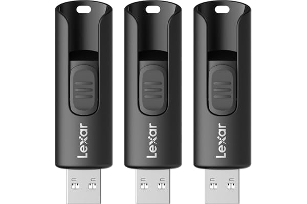 Lexar A30E USB 3.2 Gen 1 Flash Drive 64GB 3-Pack | Thumb Drive up to 100MB/s, Storage Expansion and Backup for PC and Mac systems