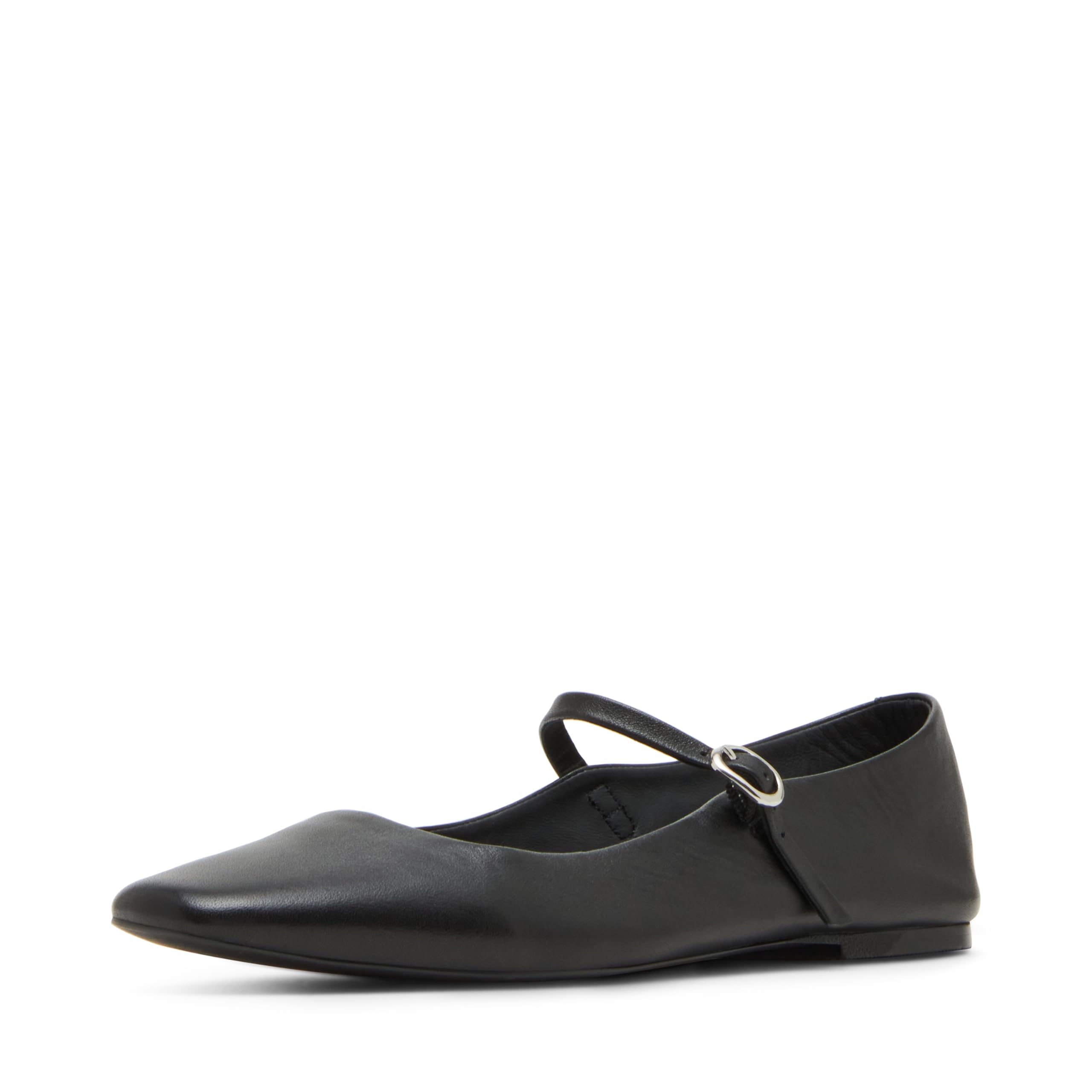 Steve Madden Women’s Maple Ballet Flat, Black Leather, 6.5