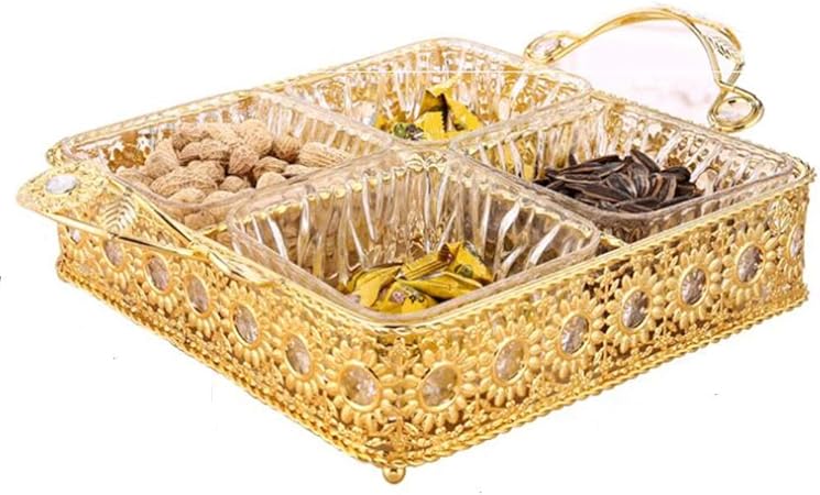 Fruit dish Cesta de Frutas, Caja de Dulces Dorada, Caja de melón para salón, Mesa de