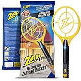 Zap It! Bug Zapper - Rechargeable Mosquito, Fly Killer and Bug Zapper Racket - 4,000 Volt - USB Charging, Super-Bright LED Light to Zap in the Dark - Unique 3-Layer Safety Mesh That's Safe to Touch