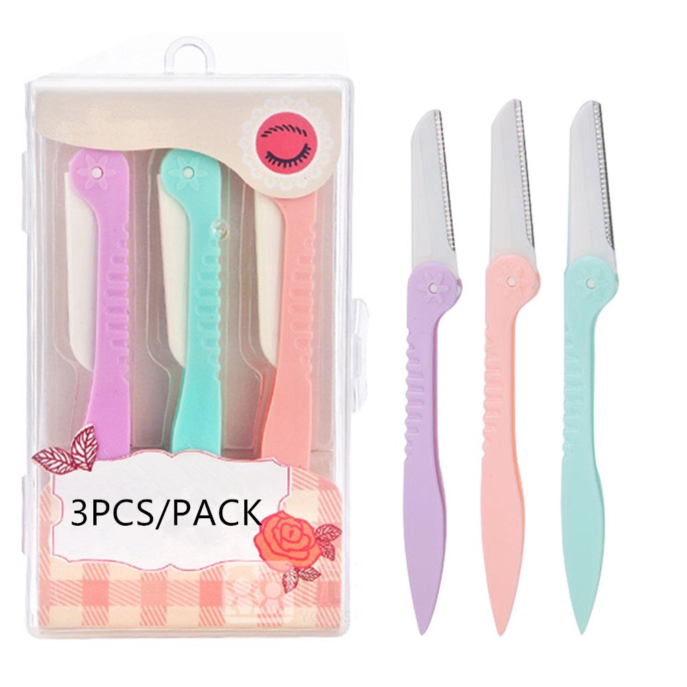 Pevor Eyebrow Trimmers 3 Pcs Foldable Eyebrow Razor Eyebrow Shapers Razors Shavers Shaving Grooming Trimmers Eyebrows, Legs, Facial Razor For Women And Men