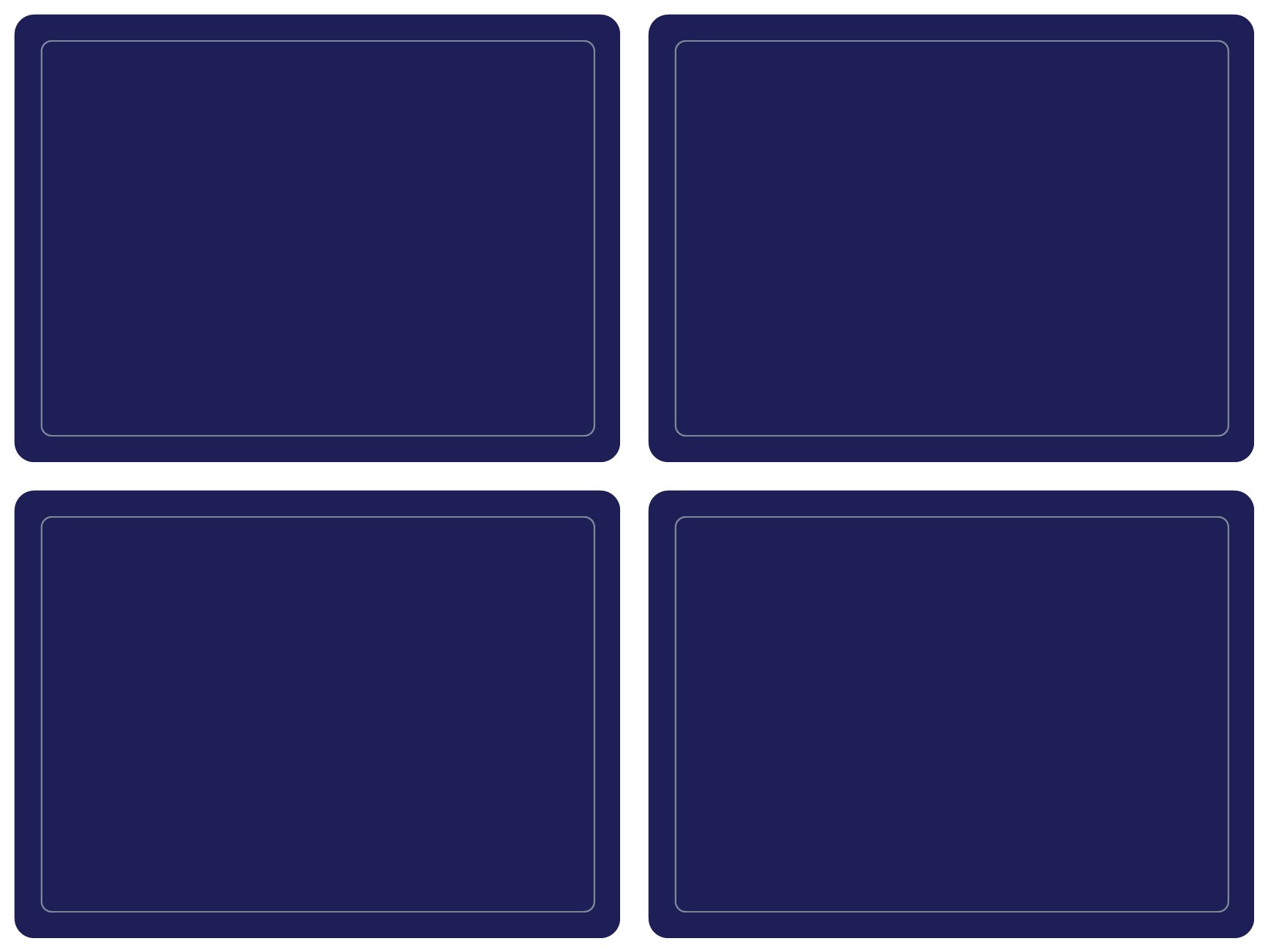 CALA Home "Navy with Silver Border Placemats - Set of 4 - LARGE