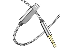 DESOFICON iPhone Aux Cord for Car, [Apple MFi Certified] Lightning to 3.5 mm Aux Audio Nylon Braided Cable for Car Home Stereo Speaker Headphone Compatible with iPhone 14 13 12 11 Pro Max XS XR X 8 iPad, Silver