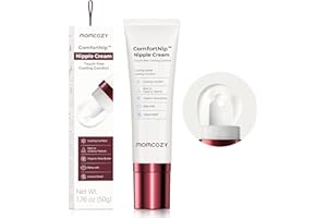Momcozy Cooling Nipple Cream Safe for Nursing,Fast Relief with Cooling Ceramic Applicator for Cracked Nipples & Dry Skin, No 