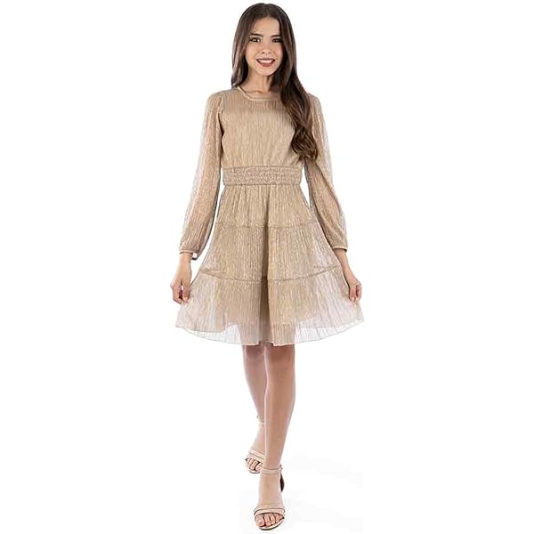 Amazon.com: Speechless Girls' Long Sleeve Lurex Knit Skater Party Dress,  Black, 7: Clothing, Shoes & Jewelry