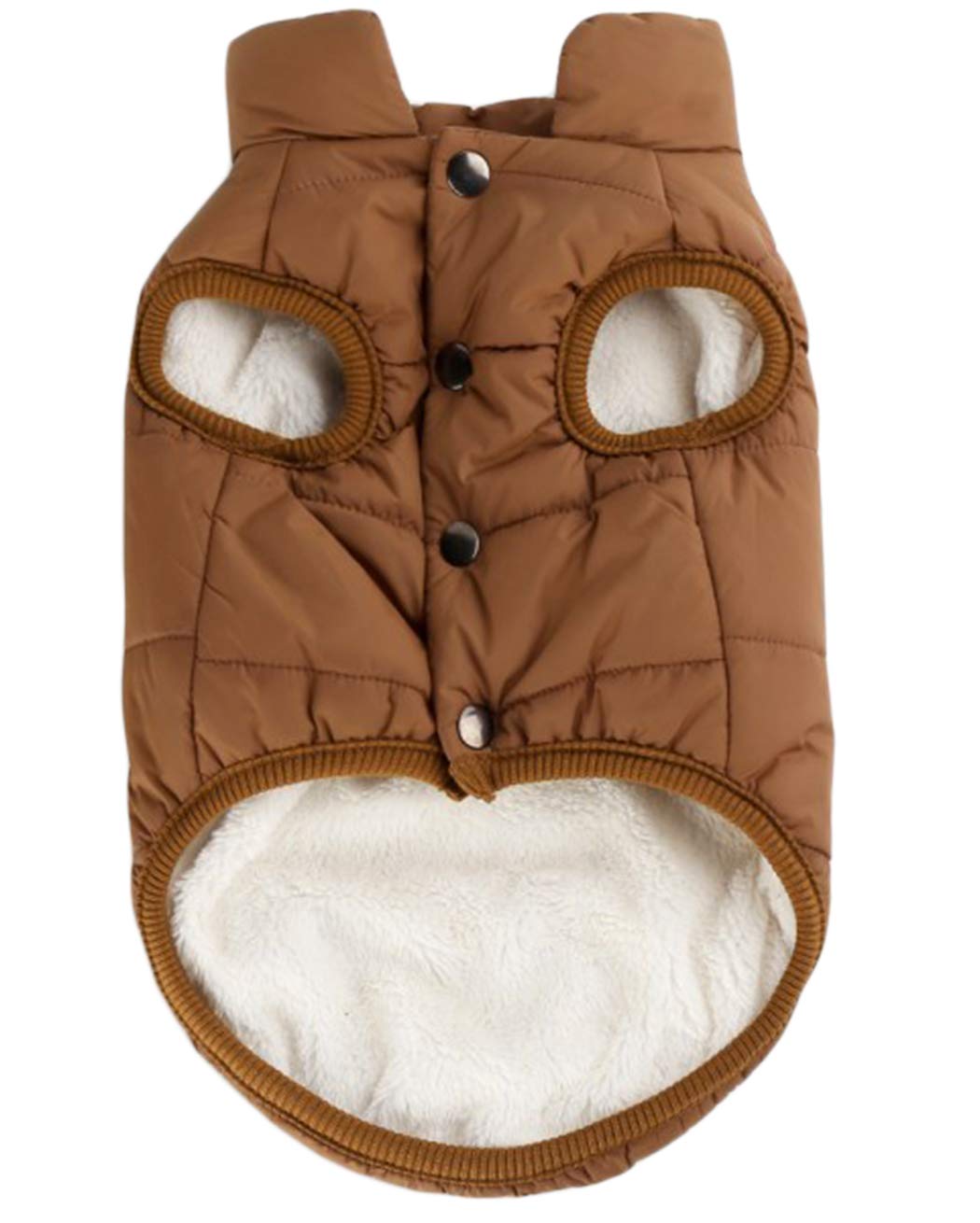 XIAOYU Warm Dog Jacket for Small/Medium Dog Winter Coat, 2 Layers Fleece Lined, Soft Windproof Small Dog Coat, Brown, L