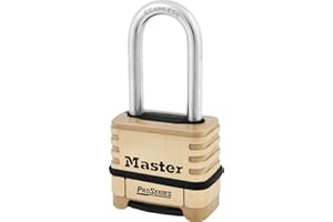 Master Lock Brass ProSeries Set Your Own Combination Lock, Outdoor Heavy-Duty Padlock for Construction Sites, Gates, Fences, 2-1/4" Wide, 1175LHSS