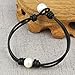 Bonnie Handmade Freshwater Pearls Leather Wraps Bracelet for Women Gothic Pearl Jewelry (Black)