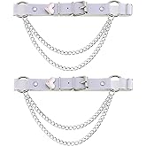 alisikee Adjustable Leg Garter with Chains, Elastic Punk Thigh Garters for Women, 1 Pair