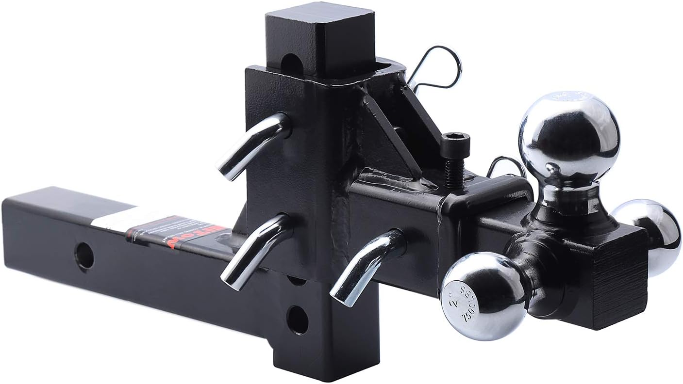 53/4 Drop/Rise HITOWFMG 2 Adjustable TriBall Mount Drop Hitch Trailer