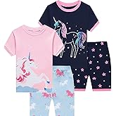Little Hand Toddler Girls Pajamas 4 Pieces Pjs Sleepwear Summer Children Jammies Cotton Short Sets for 2-7T