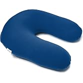 Yogibo Support U Shaped Reading Back Support Lounge Pillow with Arm Rests for Adults, Soft Micro-Bead Filling, Blue