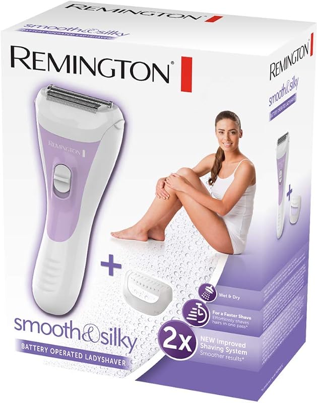 Depiladora Mujer Smooth & Silky, Afeitadora Femenina, Depiladora Eléctrica Inalámbrica, Cabezal Zona Bikini, Resistente al Agua, Funciona con Pilas, Neceser y Cepillo Limpiador, WSF5060
