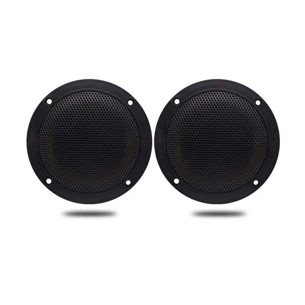 Herdio 4 inches 2 Way Marine Waterproof Speakers Ceiling Speaker Suitable for Bathroom Kitchen SPA Room, Black