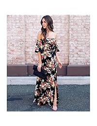 Vestido de gasa con estampado floral de verano para mujer y niña.