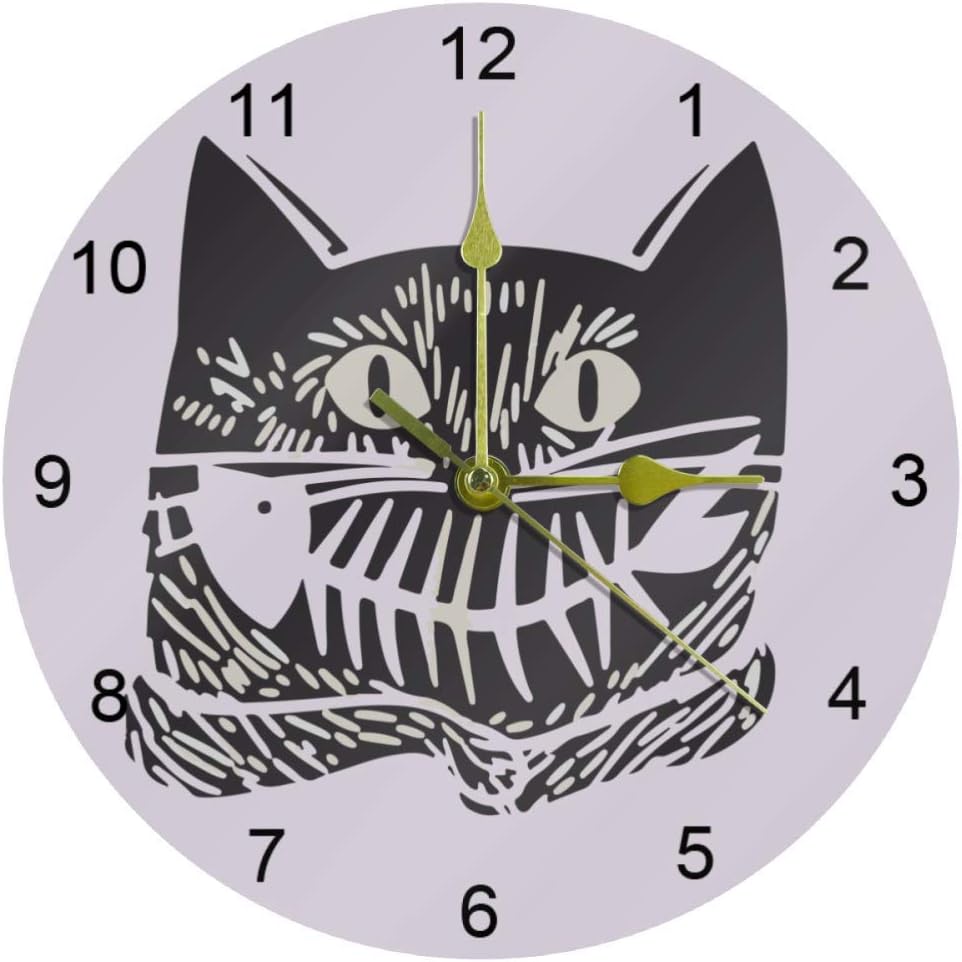 Amazon.de: Eslifey Runde Wanduhr mit Katzenmotiv, batteriebetrieben