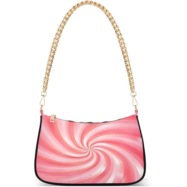 Peach Coral trendy chain shoulder travel bags hand bags for