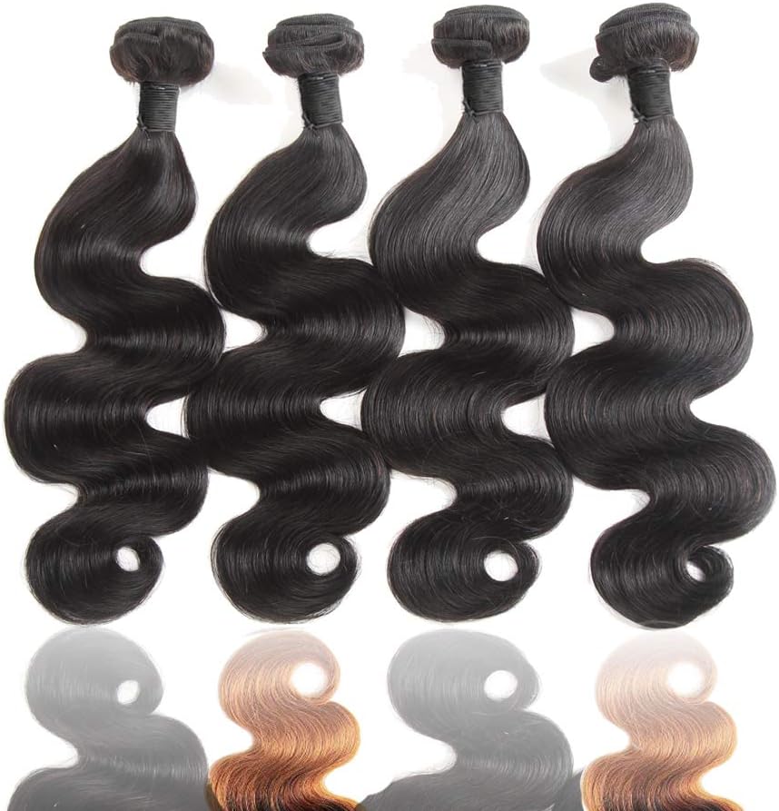 Sakula Body Wave Virgin Remy Human Hair Bundles with Black Color 12 12 12 12 (1 Black )