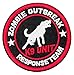 K-Musculo Zombie Outbreak Response Team K9 Unit Morale Tactical Patch Embroidered Applique with Hook&Loop Fastener Backing Patch (K9-Black+Red)