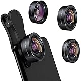 KEYWING Phone Camera Lens 3 in 1 Phone Lens Kit, 198 Fisheye Lens + 120 Super Wide-Angle Lens + 20x Macro Lens for iPhone Sam