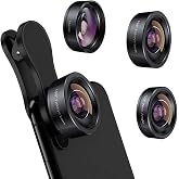 KEYWING 3in1 Phone Camera Lens Kit Fisheye+Wide Angle+Macro Lens for iPhone | 198&deg; Fish Eye Lens + 120&deg; Super Wide-Angle Lens + 20x Macro Lens for iPhone 6 7 8 X Pro Samsung Android Smartphone