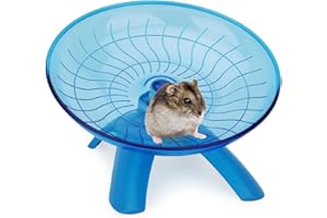 Reshiho Hamster Wheel Flying Saucer Silent Exercise Wheel Running Wheel for Hamsters, Gerbils, Mice and Other Small Pets, Silent Hamster Running Wheel(Blue)