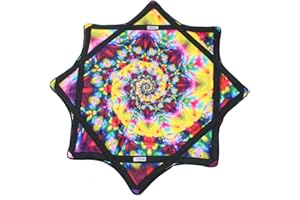 Mougee (moo-JEE) Classic Flow Star -Artist Series -EON Design Collection - for All Levels - Fun&Challenging -Double Stitched Flow -Vibrant Colors&Patterns 27” Diameter -Fractalicious