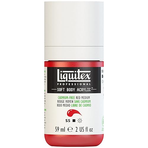 Liquitex Professional Soft Body Acrylic Paint, 59ml (2-oz) Bottle, Cadmium-Free Red Medium