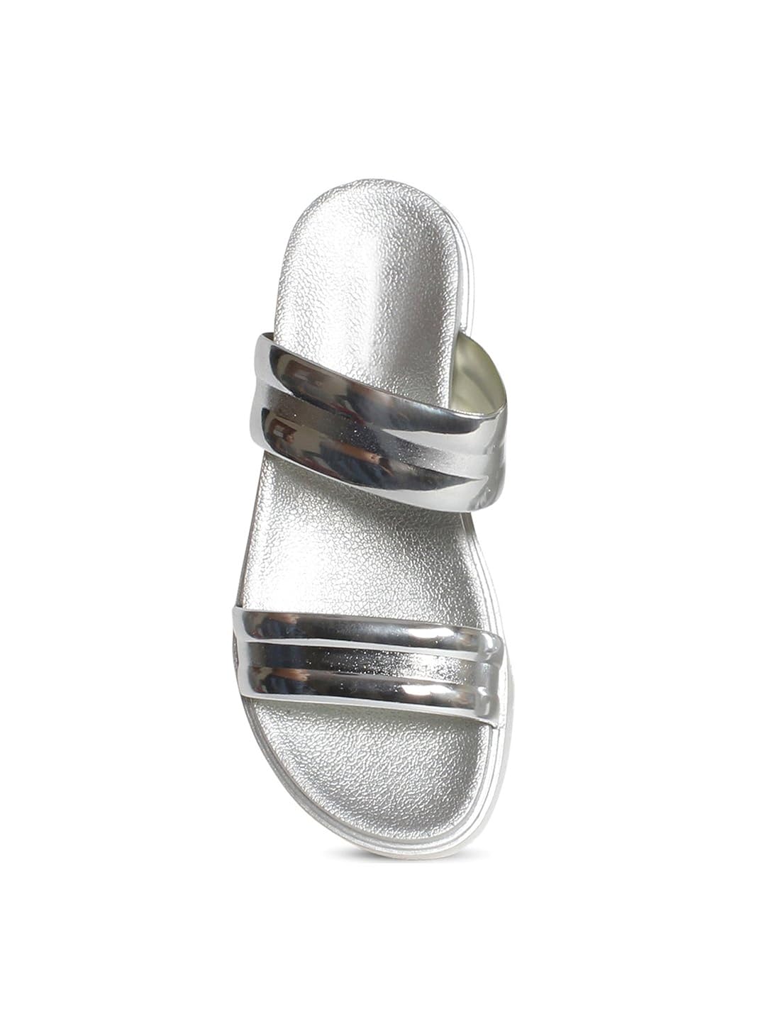 meriggiare women silver synthetic flats