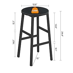 MAHANCRIS Bar Stools, Set of 2 Round Bar Chairs