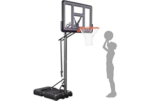 G GX9 Portable Basketball Hoop, 44" Backboard Basketball Goal Stand, 4.9-10FT Adjustable Basketball Hoop Goal System for Indoors Outdoors