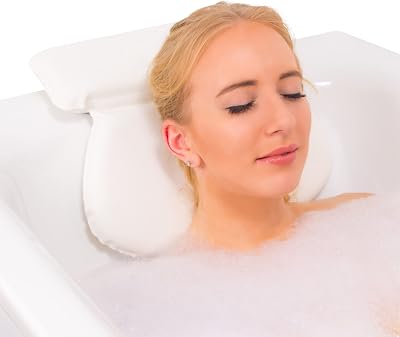 Relux Premium Waterproof Bath Pillow with Non-Slip Suction Cups
