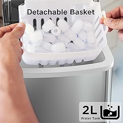 Silonn Countertop Ice Maker, 9 Ice Cubes in 6