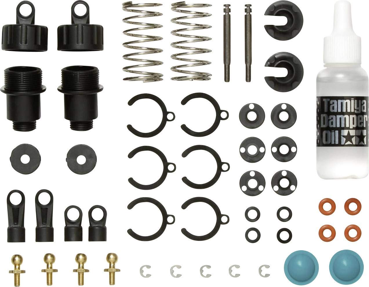 Photo 1 of Tamiya 300050746 50746 1:10 Oil Pressure Shock Absorber Black with Springs Silver Pack of 2